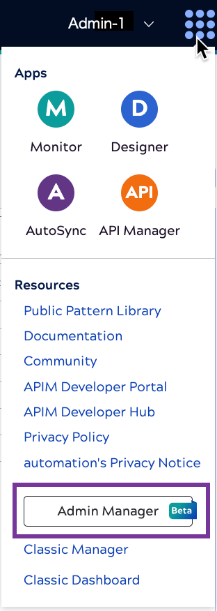 Application Menu