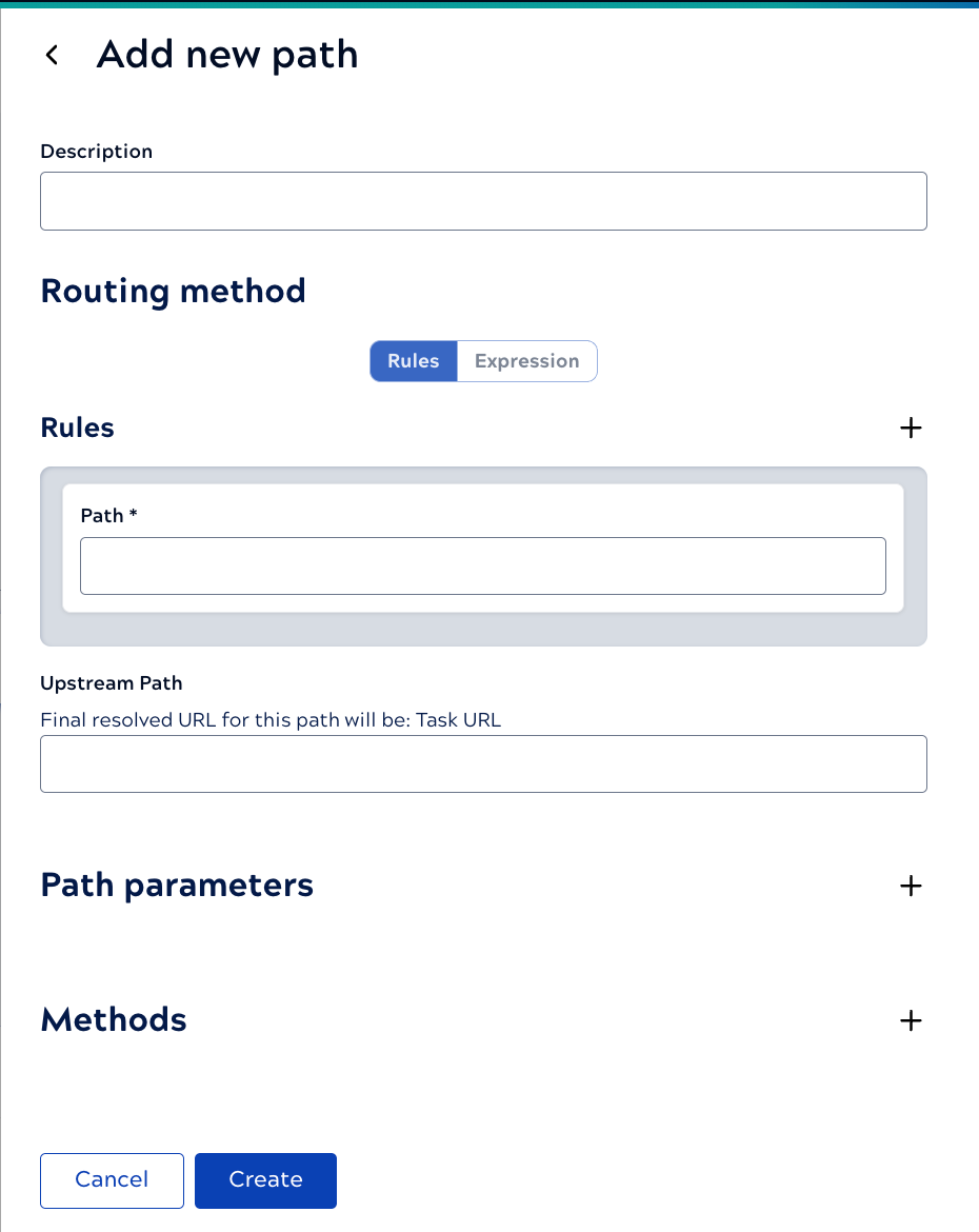 Add new path panel