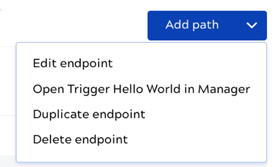 Service edit menu