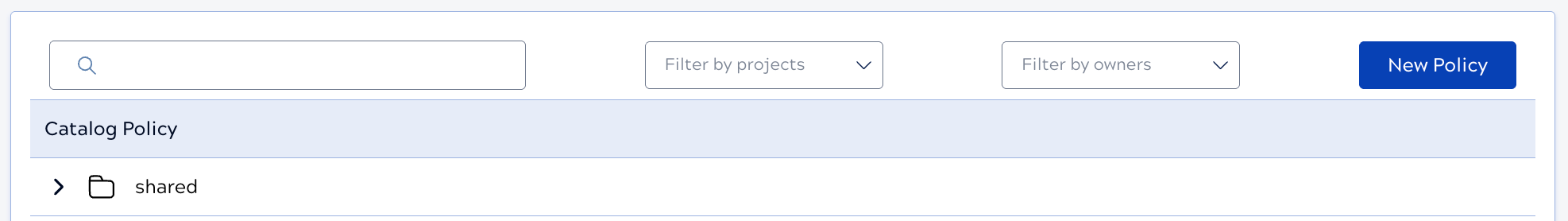 Search and filter controls