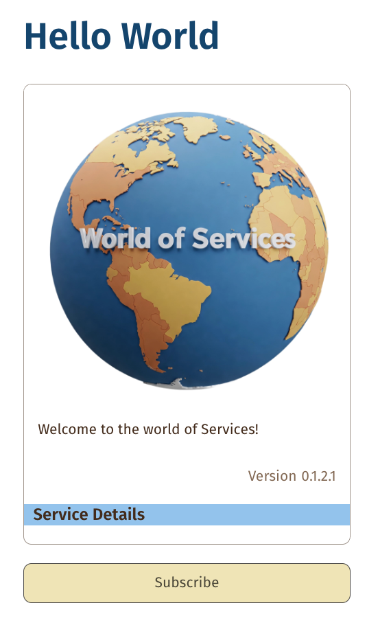 Service version with Subscribe button.