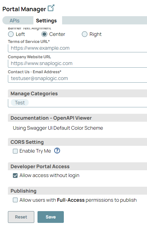 Allow access without login checkbox in Developer Portal Access settings