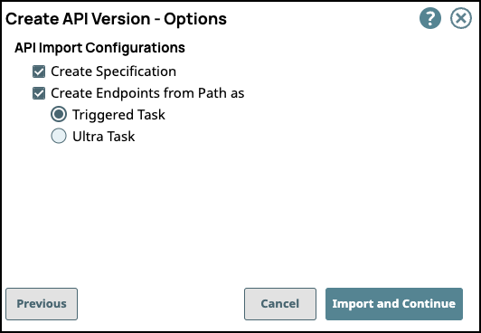 Import Configuration options