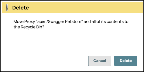 Delete proxy confirmation dialog
