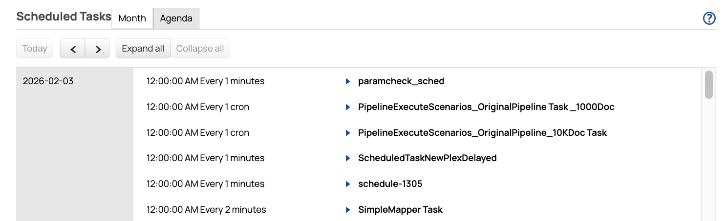 Scheduled Tasks Agenda Tab