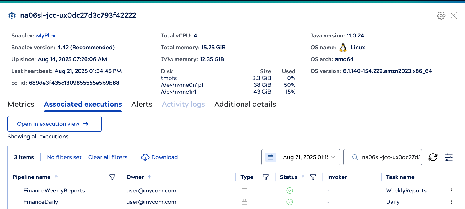Node details panel