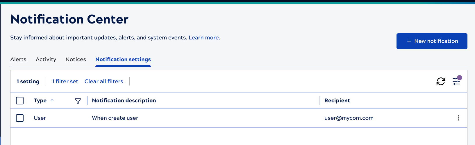 Activity log list