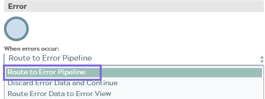 Route to Error Pipeline