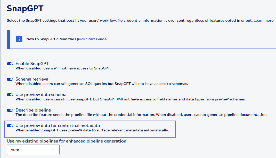 SnapGPT panel in Designer