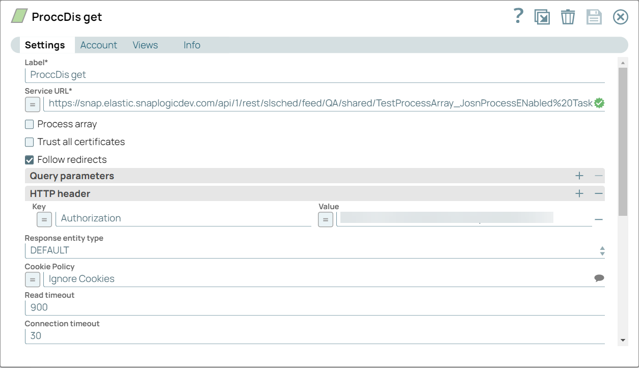 REST Get Snap configuration with Process array deselected