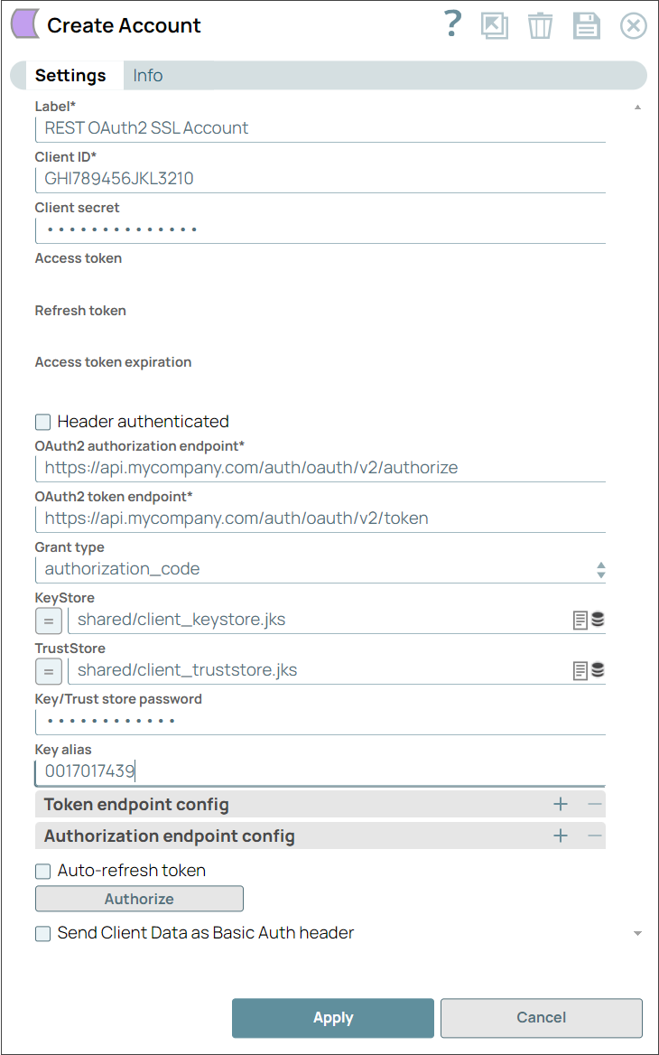 REST OAuth2 SSL Account