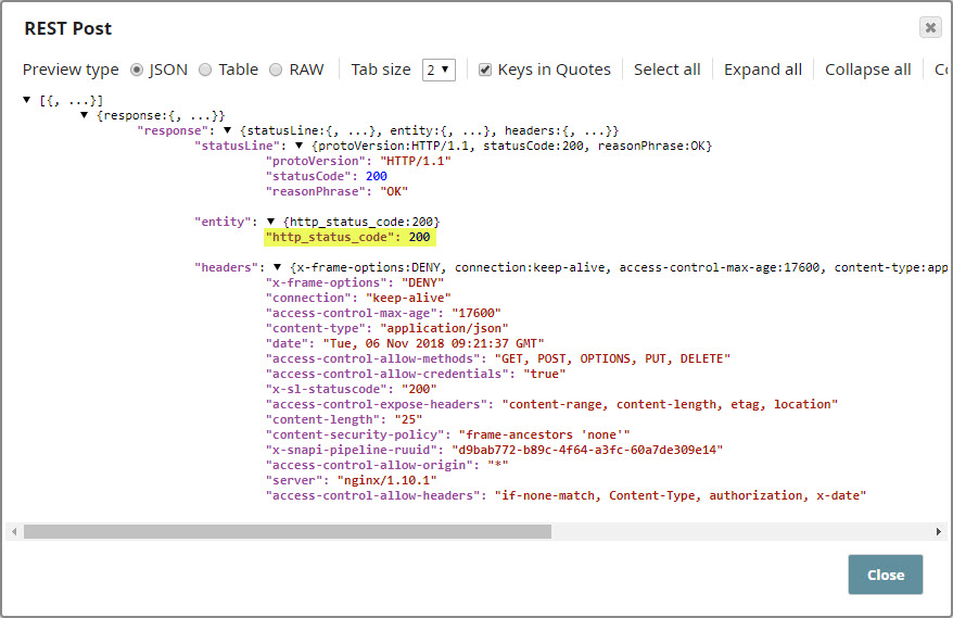 Success message after uploading multiple files using REST Post Snap