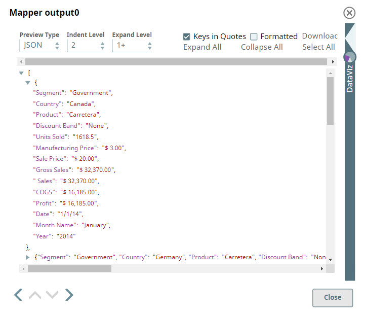 Mapper Snap Output