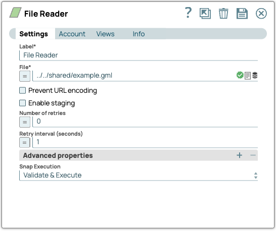 File Reader Snap reading the GML file