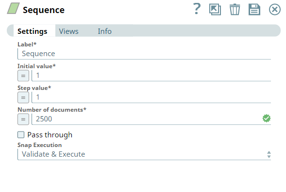 Sequence Snap configuration for sending documents