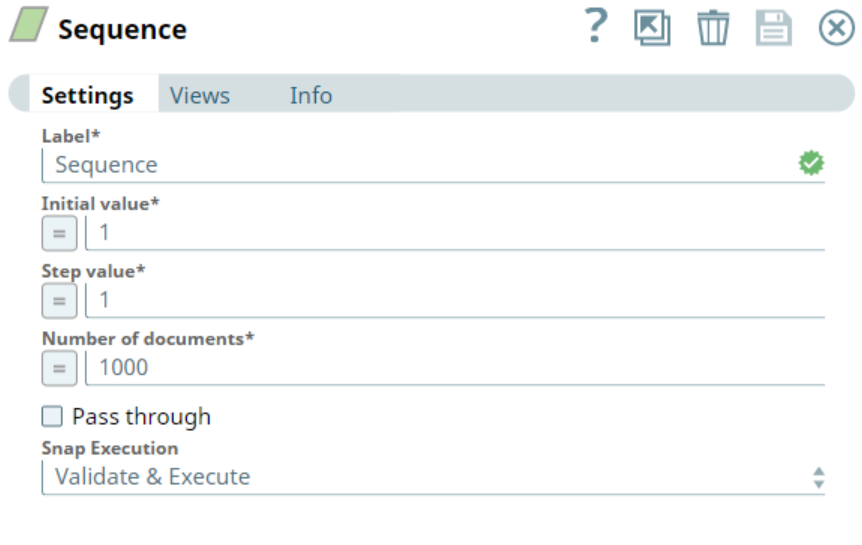 Sequence Snap configuration to generate documents