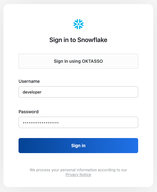 Sign in using OKTASSO