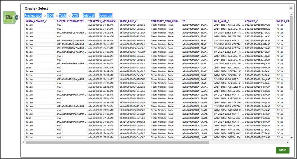 Oracle Select data