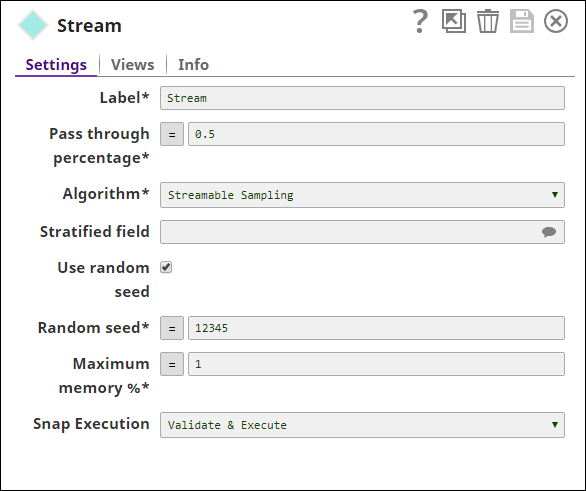 Streamable Sampling Settings