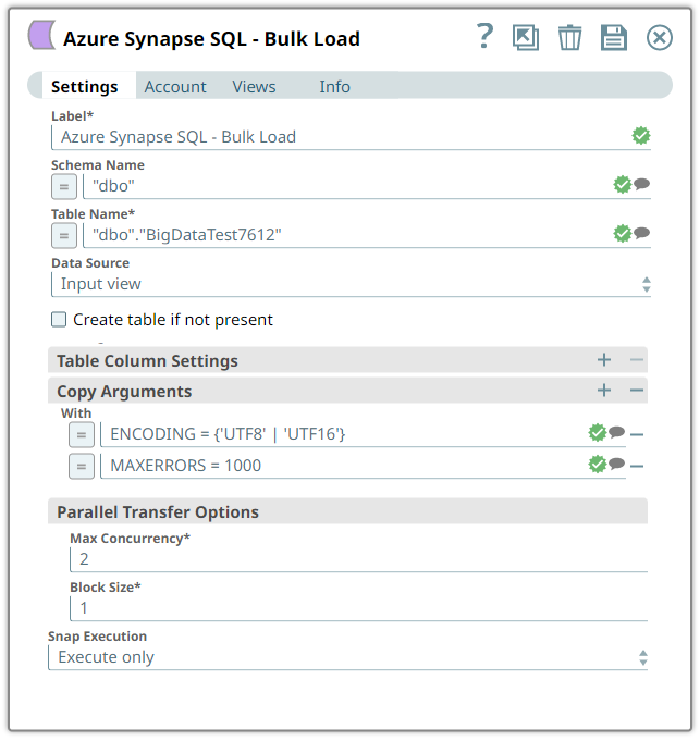 Bulk Load Snap Configuration