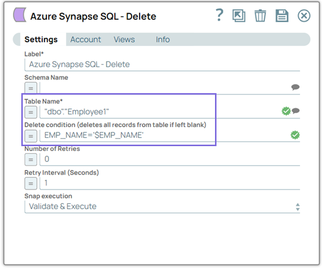 Delete Snap Configuration