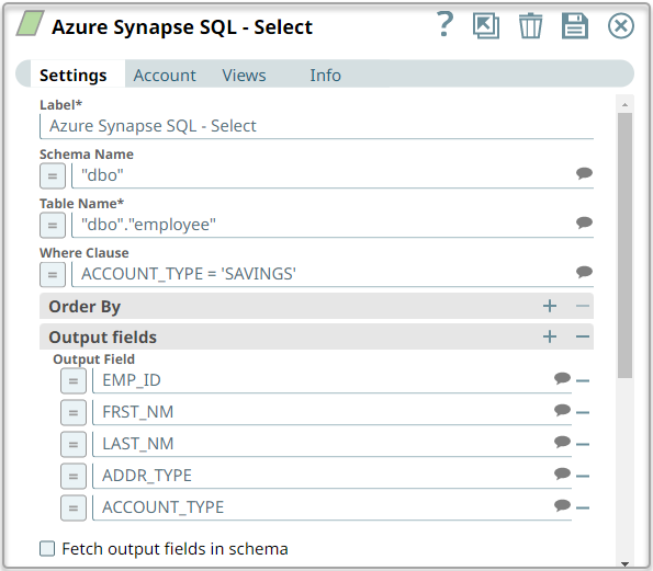 Select Snap Configuration