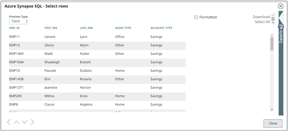 Select Snap Output