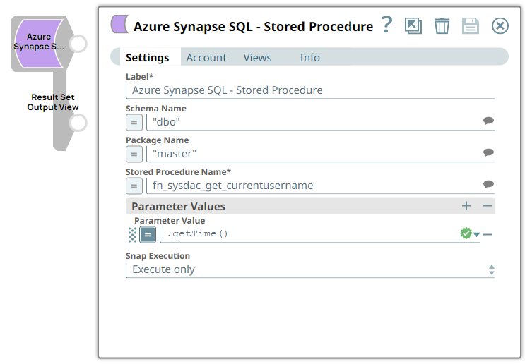 Azure Synapse SQL Stored Procedure Snap Overview