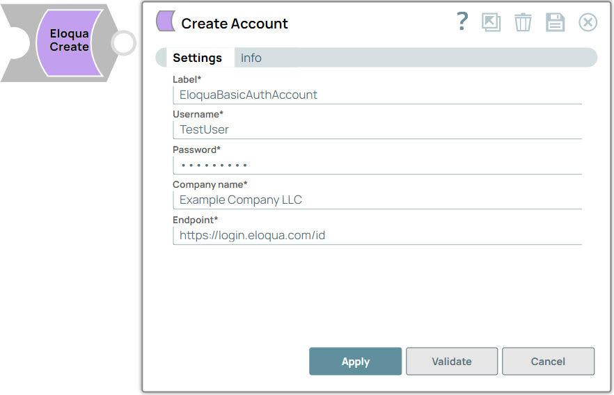 Eloqua Basic Auth Account