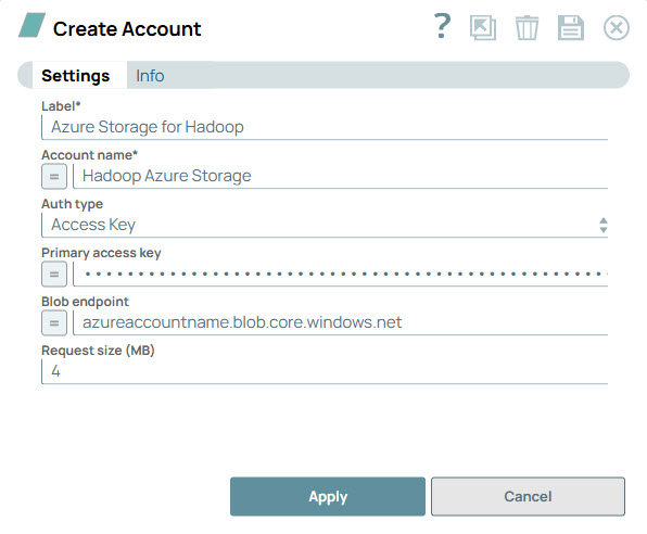 Azure Storage Account for Hadoop