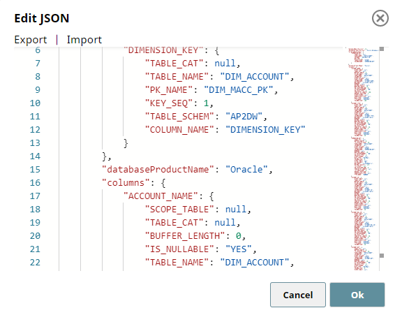 JSON Generator for Table Schema