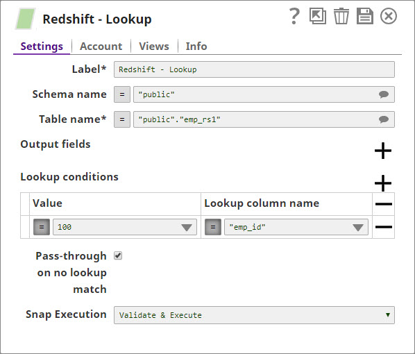 Lookup Snap Configuration