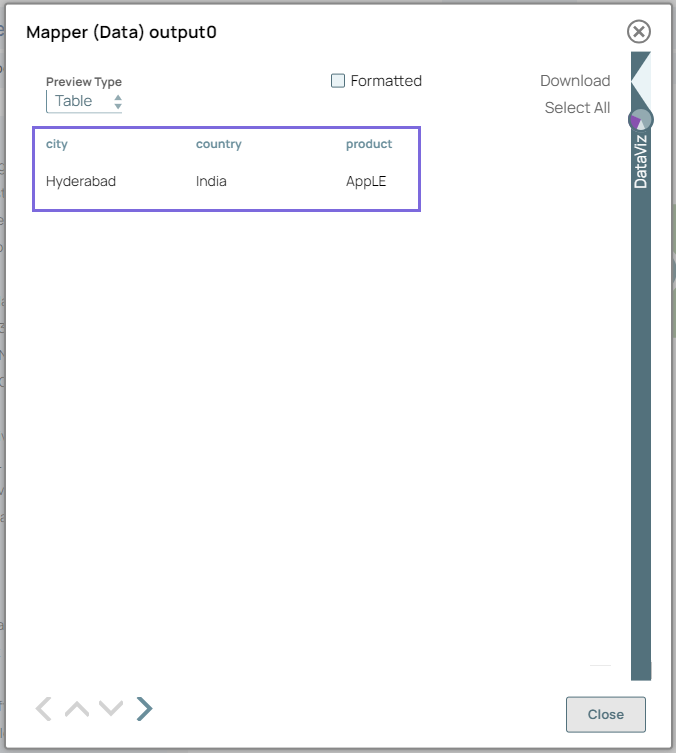 Mapper Snap Output
