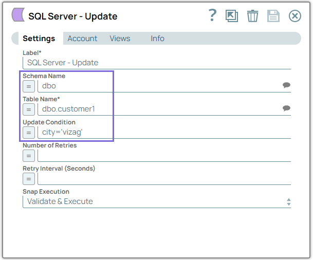 SQL Server Update Snap Configuration
