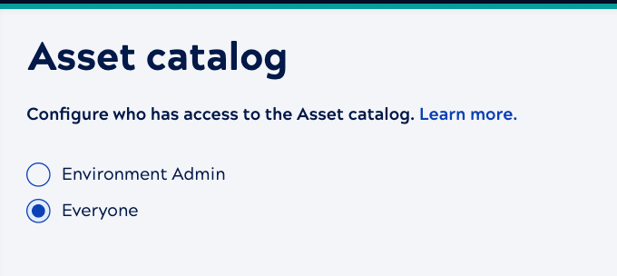 Asset catalog