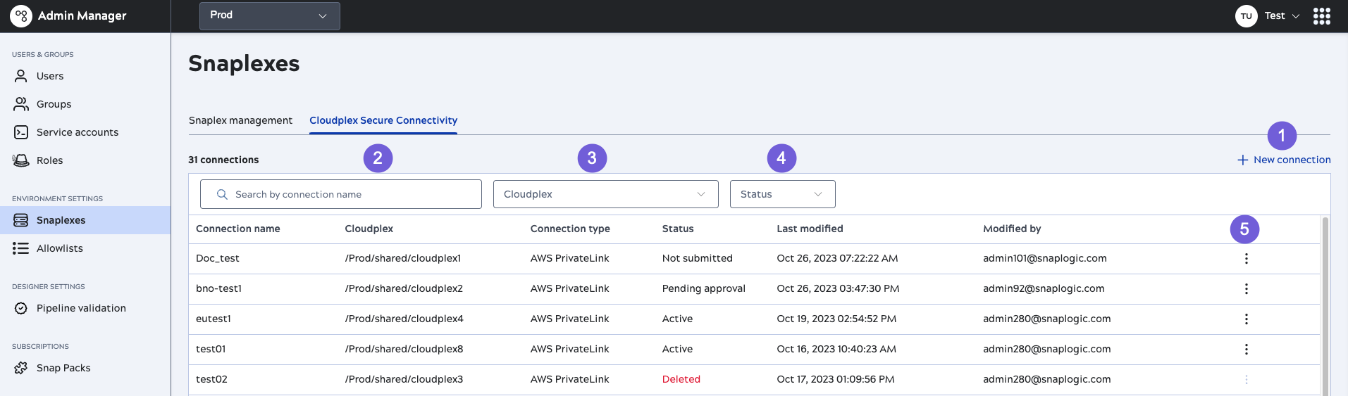 Screenshot of the page with letter callouts.