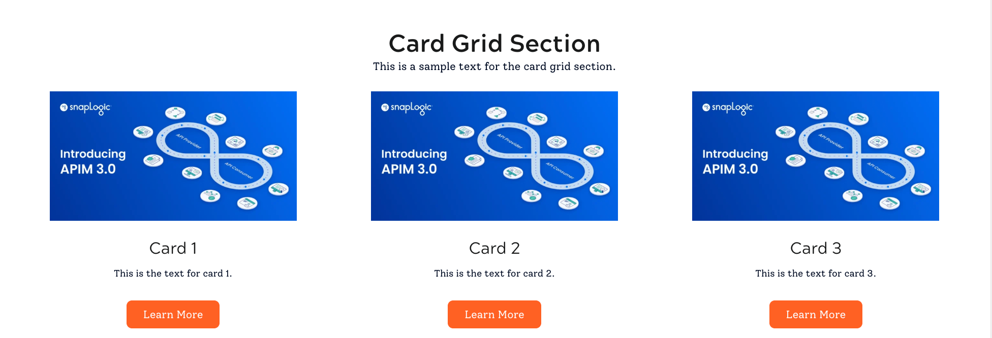 New card grid section