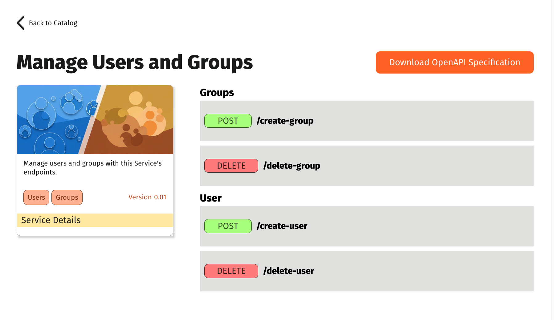 Example service details card