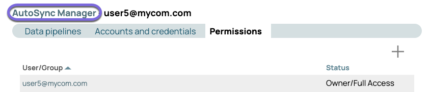 AutoSync Manager breadcrumb