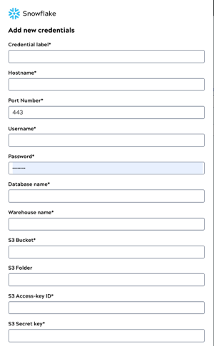Example of Snowflake properties