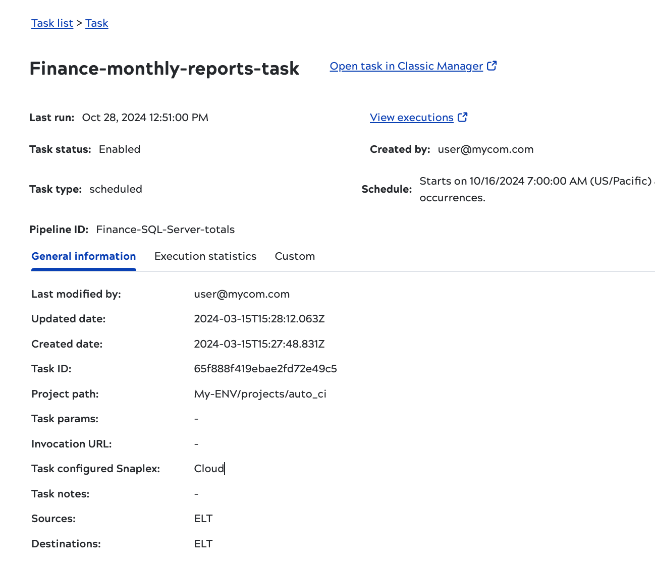 Asset catalog task details