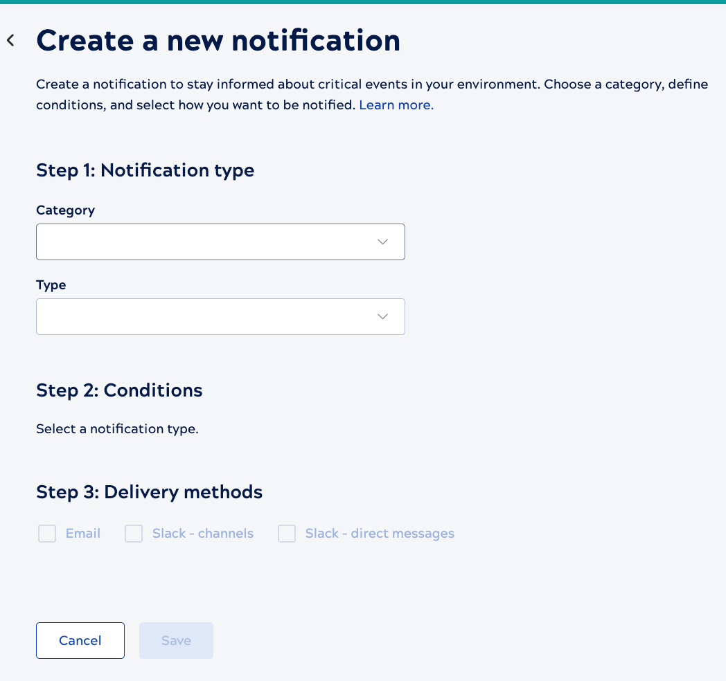 Create new notification dialog