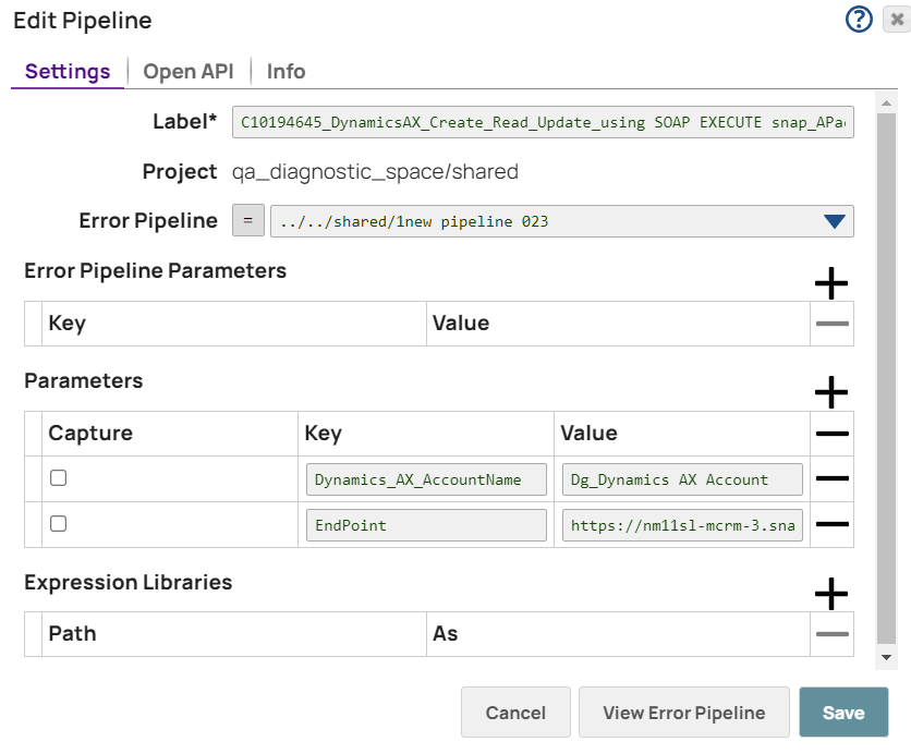Selecting error pipeline