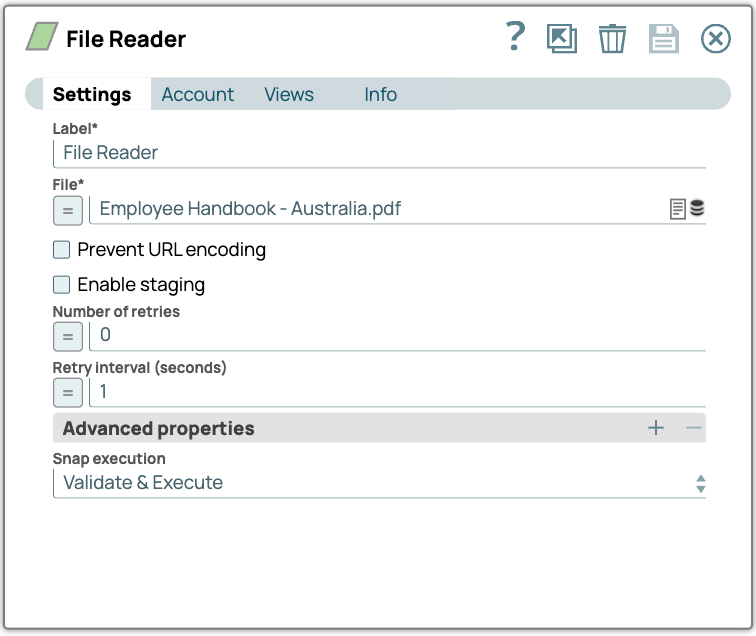 File Reader Snap Configuration