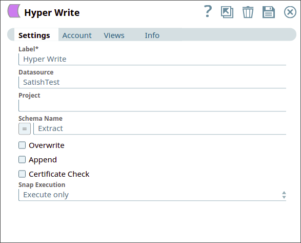 Hyper Write Snap configuration