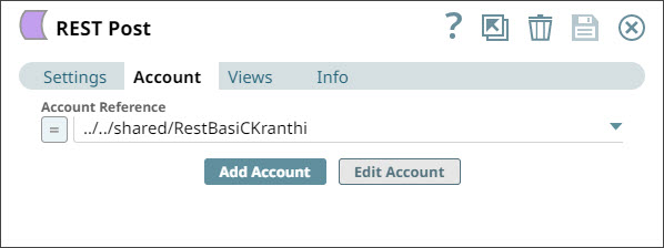 REST Post Snap configuration with account selection