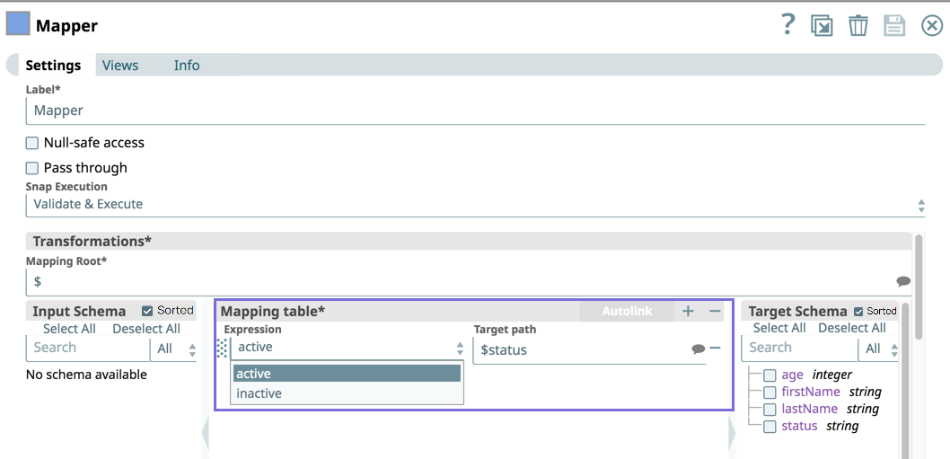Mapper Snap with Expression Builder