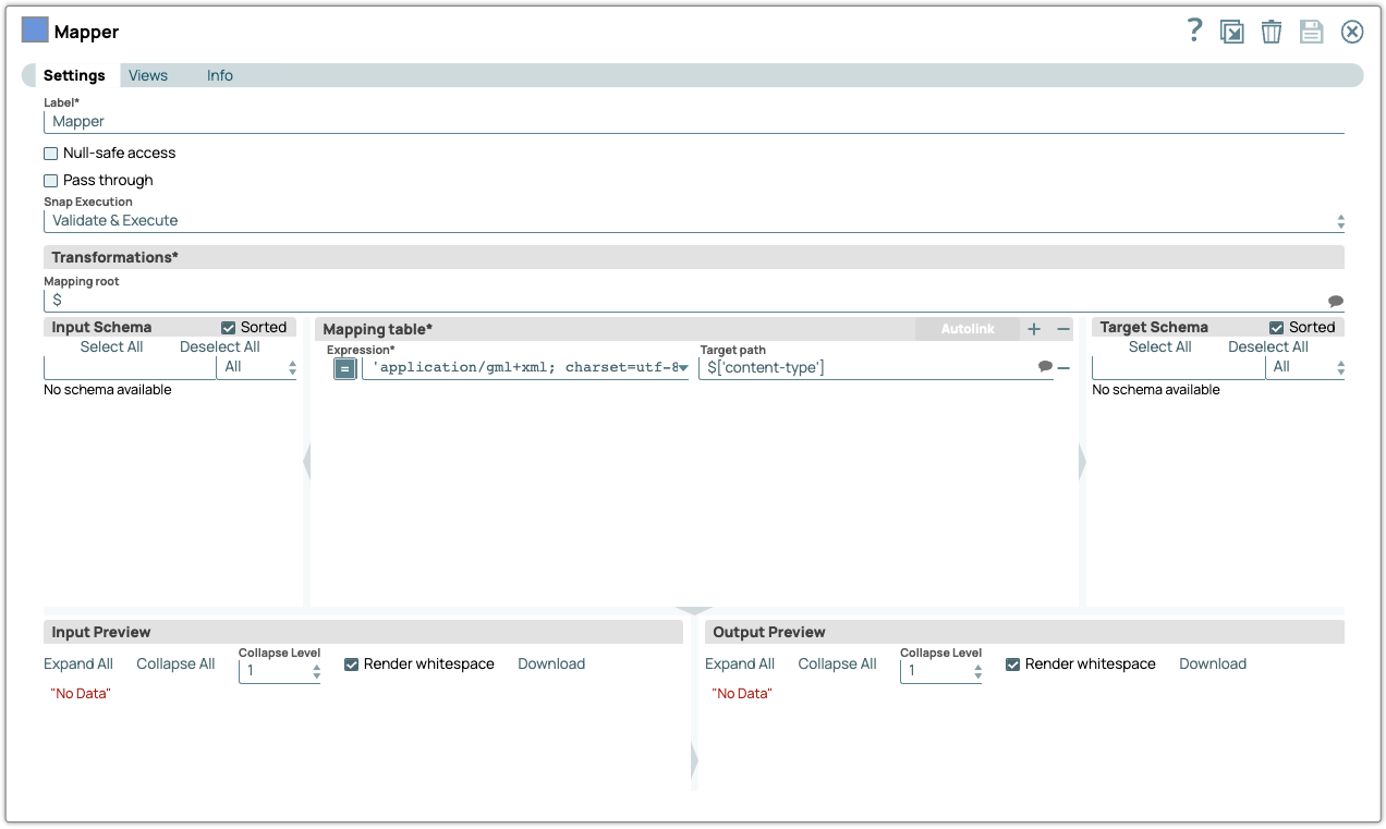 Mapper Snap setting the content type