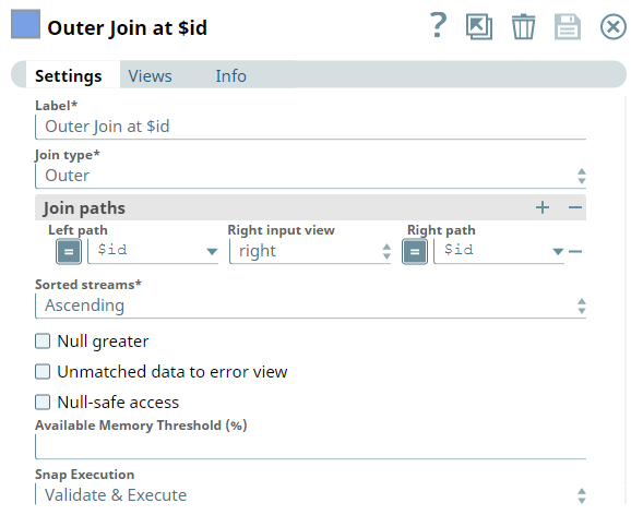 Join Settings Configuration