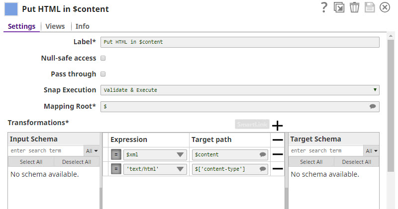 XML Generator, Mapper, and Document to Binary producing HTML response